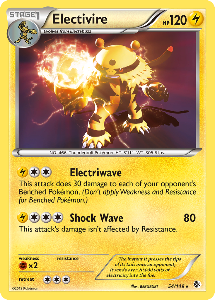 Boundaries Crossed Non - Holo Electivire #54/149